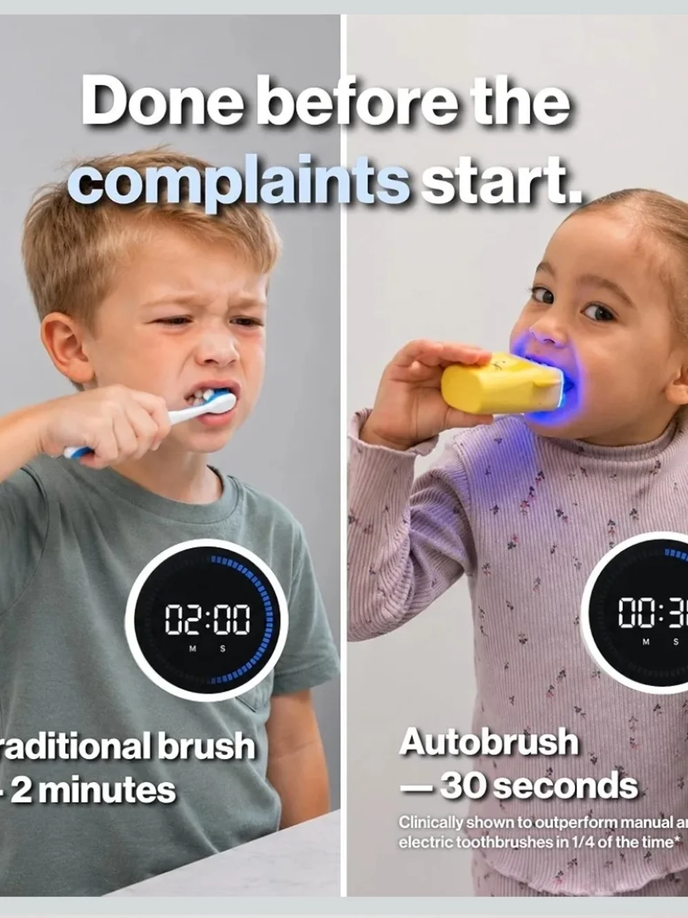 Autobrush Kids U-Shaped Electric Toothbrush ADA Accepted Lion Ages 6-8 Music LED